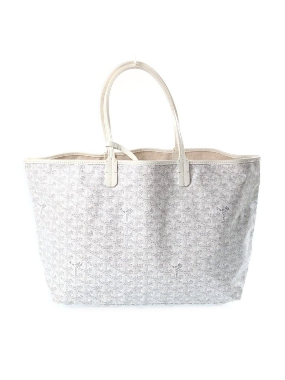 Goyard Saint Louis PM Tote Bag White Leather